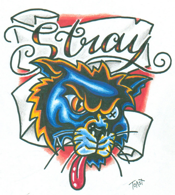 Stray Cat Tattoo Design by ARTBYTOAST on Etsy