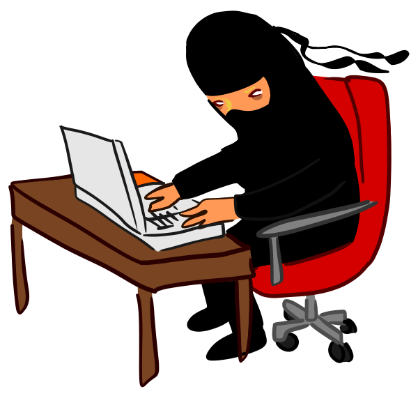 ninja working at desk Clipart, vector clip art online, royalty ...