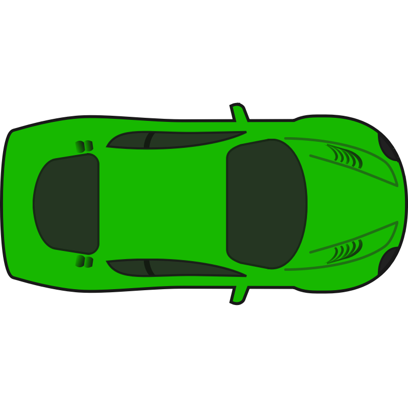 Clipart - Green Racing Car (Top View)