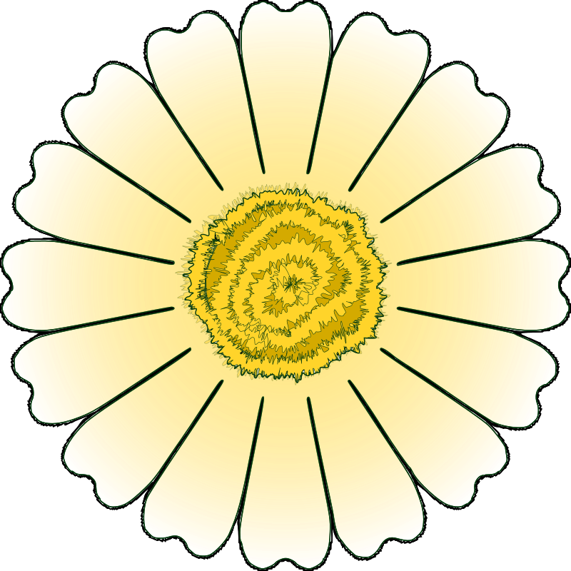 Flower Daisy 16 Petal - Free Flower Clip Art - BCDownload.