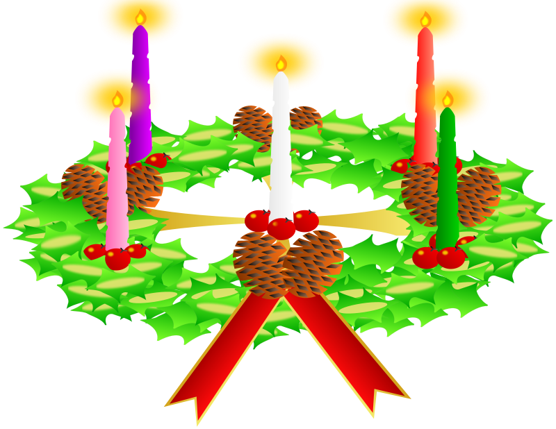Advent wreath. Advent crown Free Vector / 4Vector