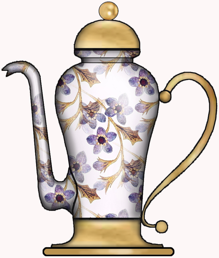 ArtbyJean - Purple Wood Roses: PRETTY FANCY COFFEE POTS - Clip art ...