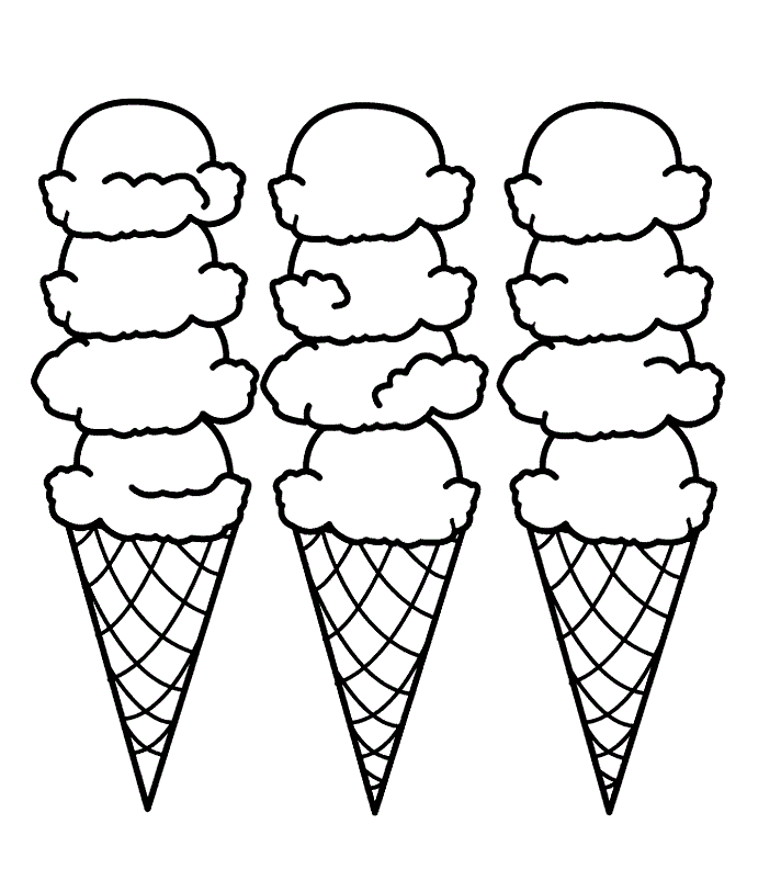 Big Ice Cream Cones Coloring Pages | Free Coloring Pages
