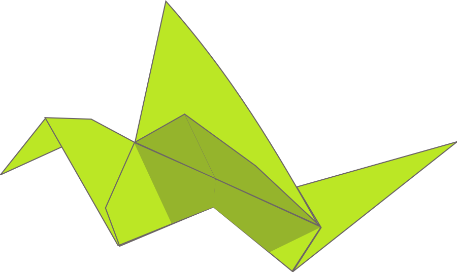 Origami flying bird small clipart 300pixel size, free design ...