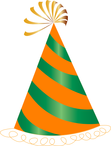 Orange And Green Party Hat clip art - vector clip art online ...