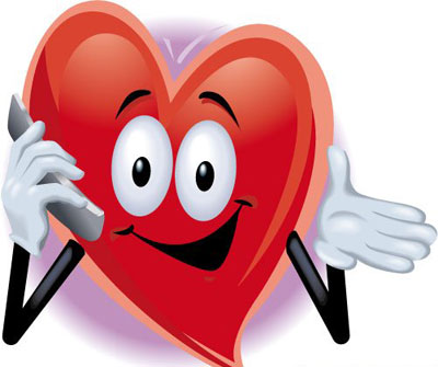 Free Heart Man on Cell Phone vector graphics | Free Vector Graphics