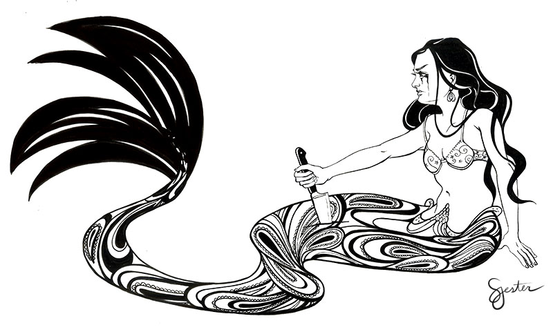 Mermaid Black And White Drawing | Clipart Panda - Free Clipart Images