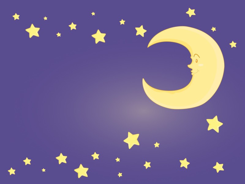 Moon and Stars On Purple Clipart Powerpoint Templates - Fuchsia ...
