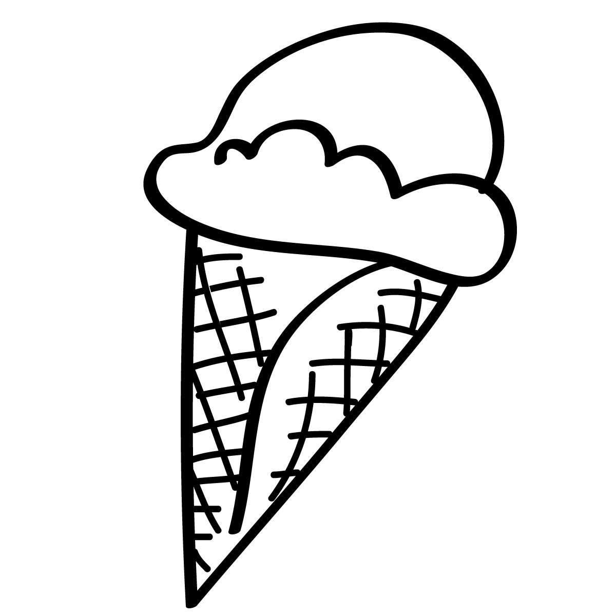 Images For > Black And White Ice Cream Cone Clipart