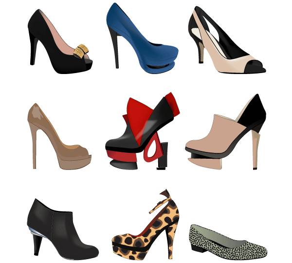 Stylish Women Shoes Free Vector | Download Free Vector Graphic ...
