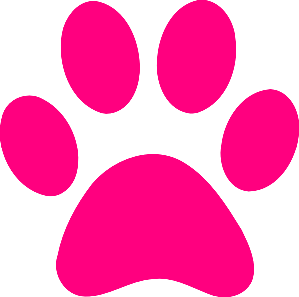 Pink Dog Print clip art - vector clip art online, royalty free ...