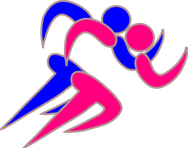 Girl And Boy Runners clip art - vector clip art online, royalty ...