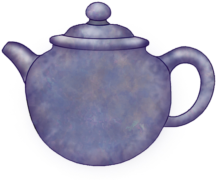 ArtbyJean - Purple Wood Roses: Plain purple tea pot
