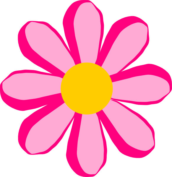 Pink Flower 2 clip art - vector clip art online, royalty free ...