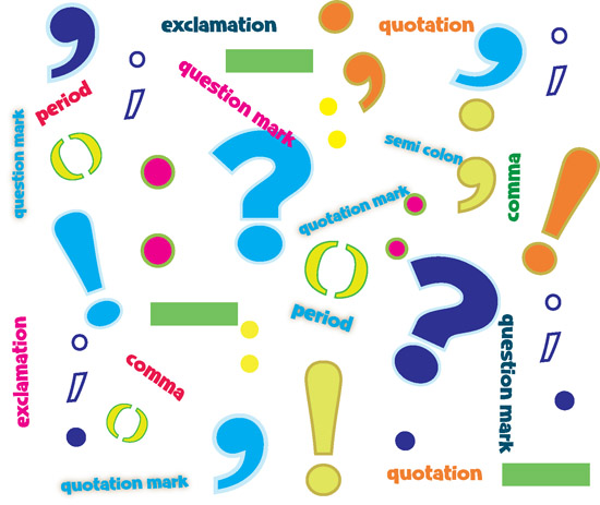 Language Arts : punctuation-marks-various-2a : Classroom Clipart