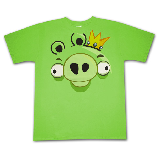 Angry Birds Pig Face Green Graphic Tee Shirt | SuperheroDen.com