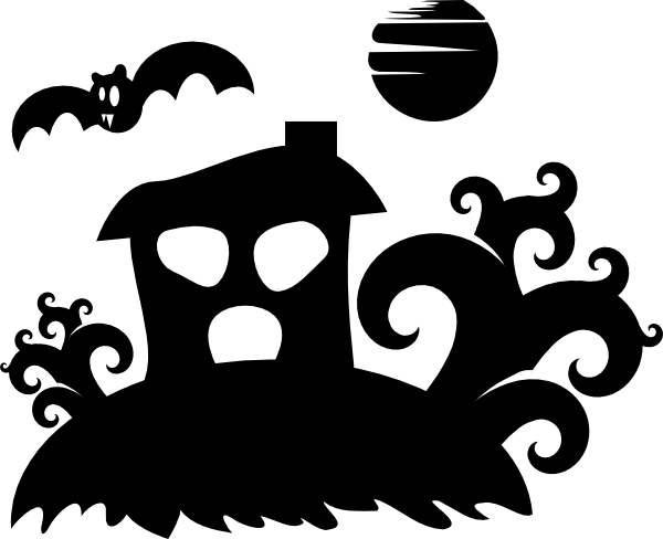 Spooky House Silhouette clip art - vector clip art online, royalty ...