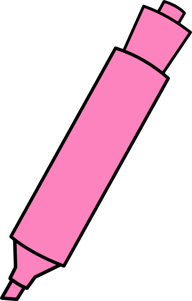 Pink Highlighter Marker clip art - vector clip art online, royalty ...