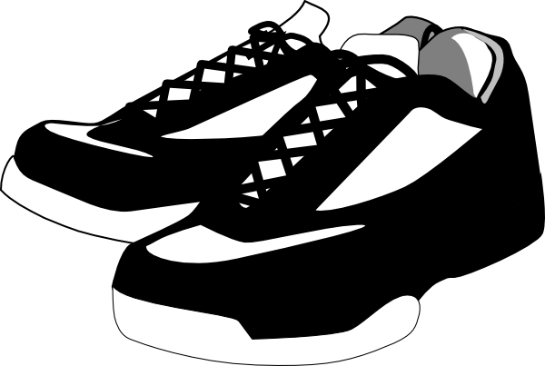Black And White Shoes Tennis clip art - vector clip art online ...