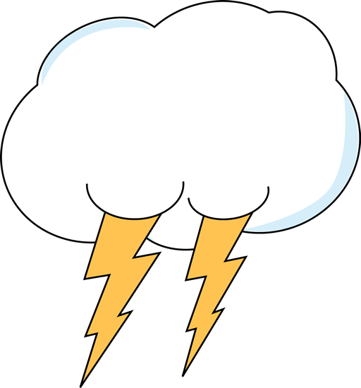 Lightning and White Cloud Clip Art - Lightning and White Cloud Image