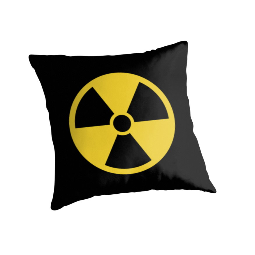 Nuclear radiation symbol, black border" Throw Pillows by Mhea ...
