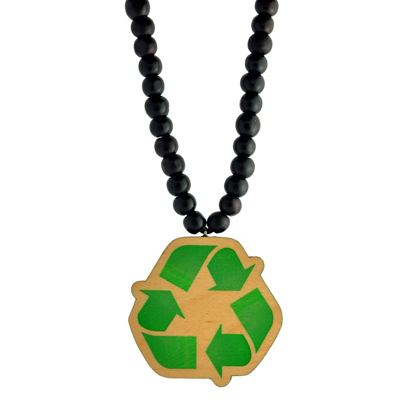 Recycle sign Wood Pendant - Buy Wooden Necklace | SwaggWood