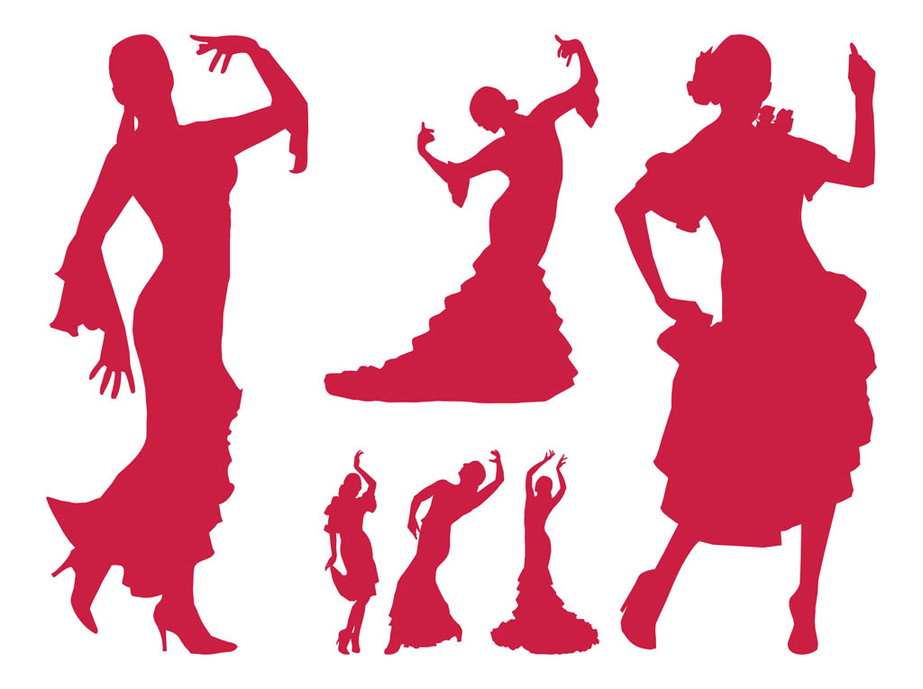 Flamenco Dancer Silhouettes