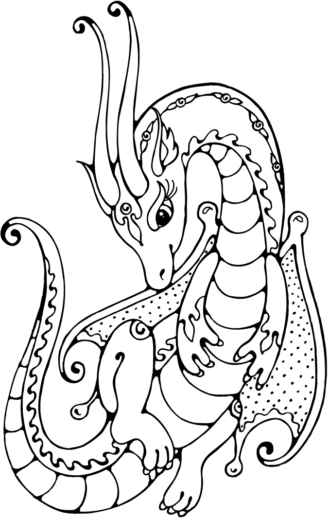 Free printable female dragon coloring pages for kids ...