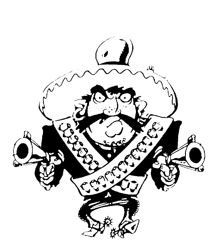 MEXICAN BANDIT, CARTOON WITH PISTOLS,SOMBRERO,SPURS ETC by Tampilo ...