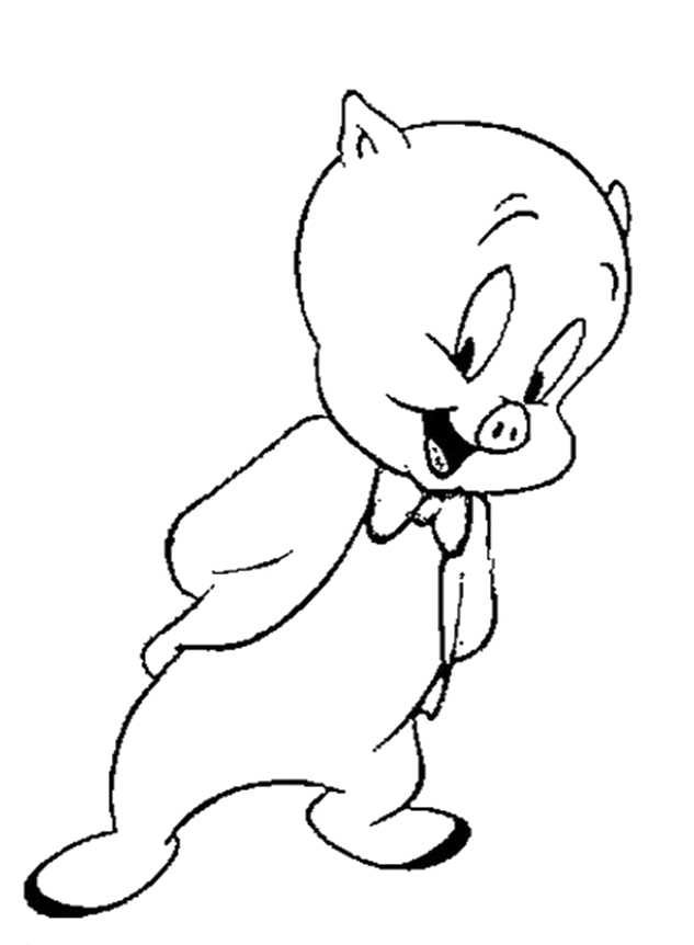 Cute Porky Pig Coloring Pages - Looney Tunes Cartoon Coloring ...