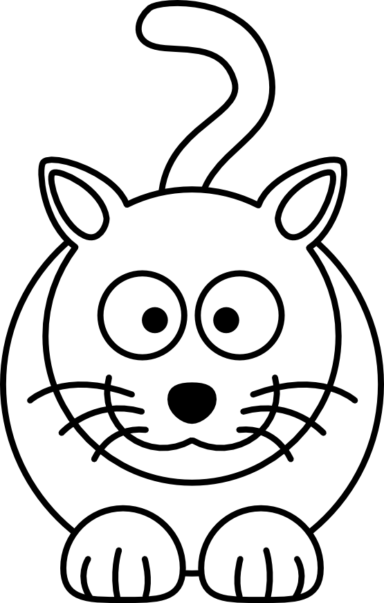 lemmling Cartoon cat black white line art Scalable ... - ClipArt ...