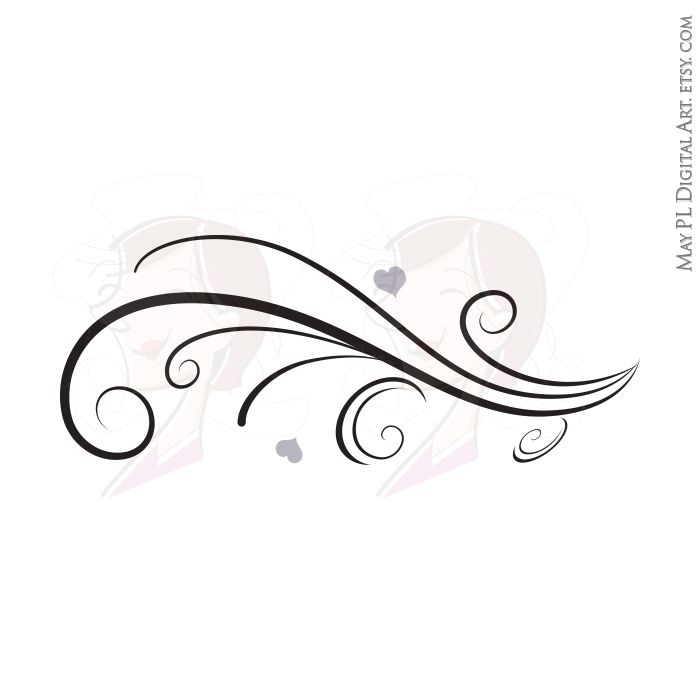 Classic Flourishes Swirls Clipart Collection Curls Branch Leaf Border…
