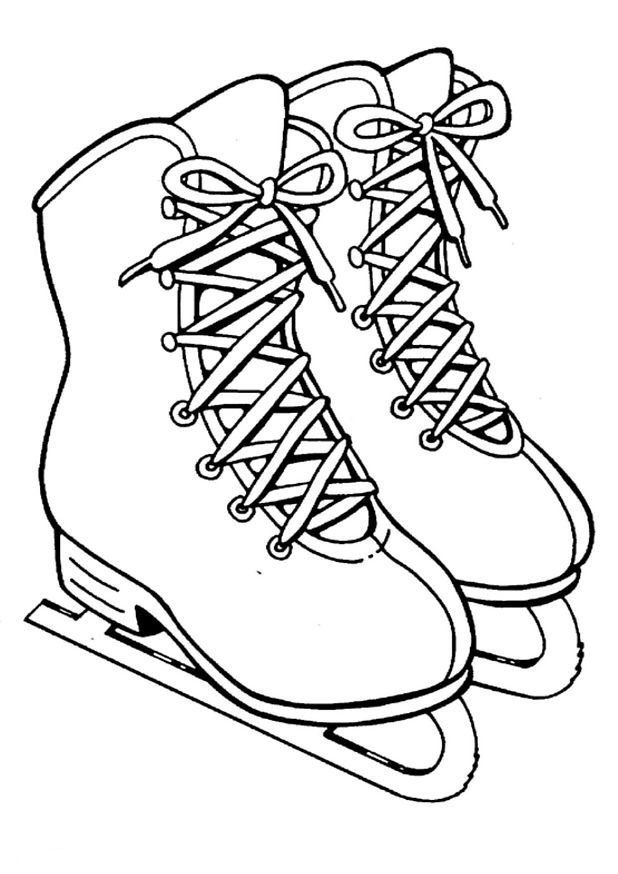 Ice Skate Coloring Page Tattoo