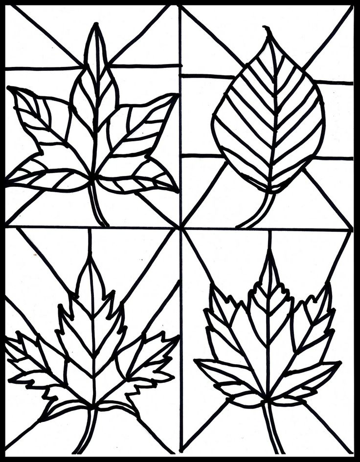 Free fall leaves stained glass printable | clip art - weather | Pinte…