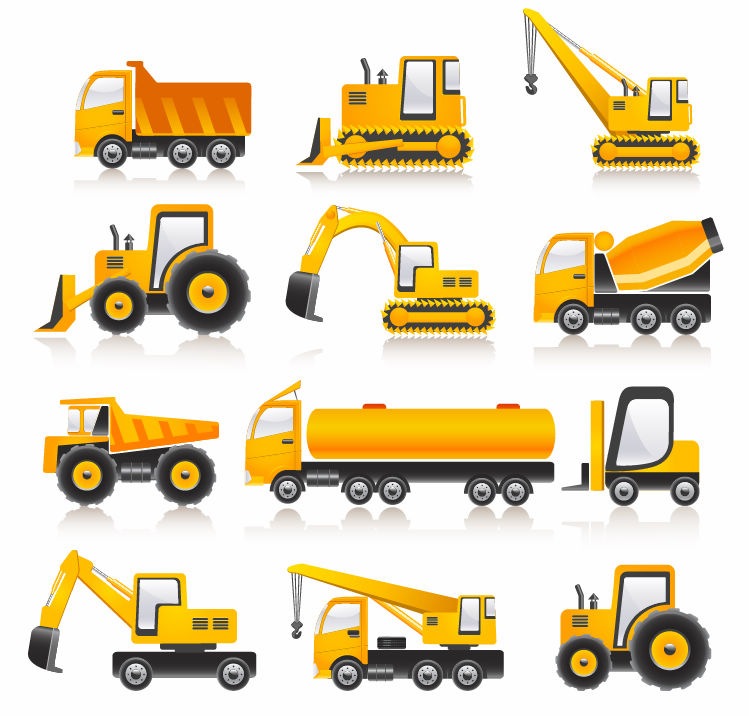 Name Construction Vehicles Vector Collection Icon - Free Icons