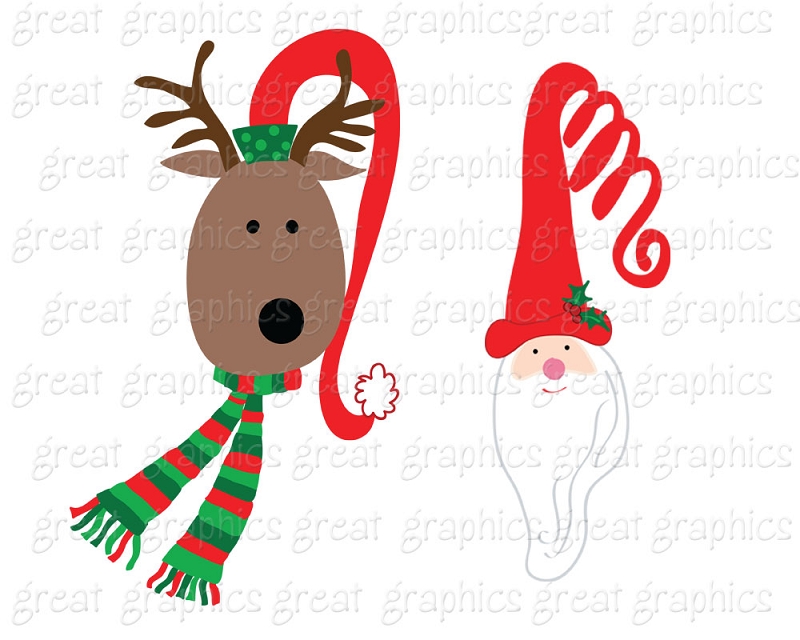 printable santa reindeer clip art