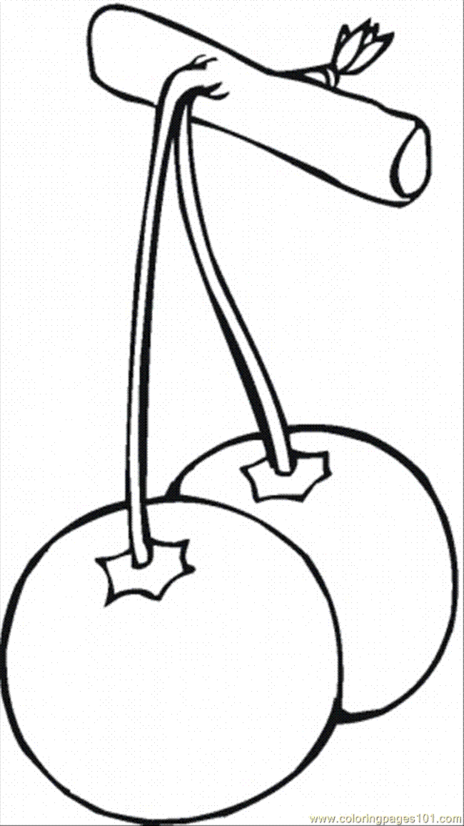 Cartoon Cherry Coloring Page - Category