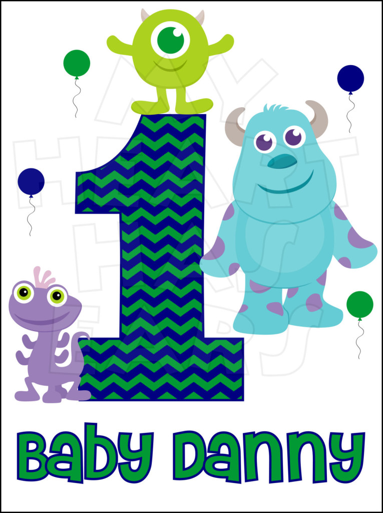 Baby Monsters Inc. Birthday Boy ANY NAME AND NUMBER PERSONALIZED ...