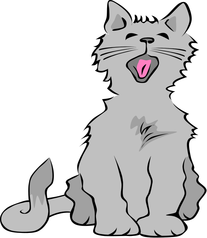 Kitten Yawning Free Vector / 4Vector