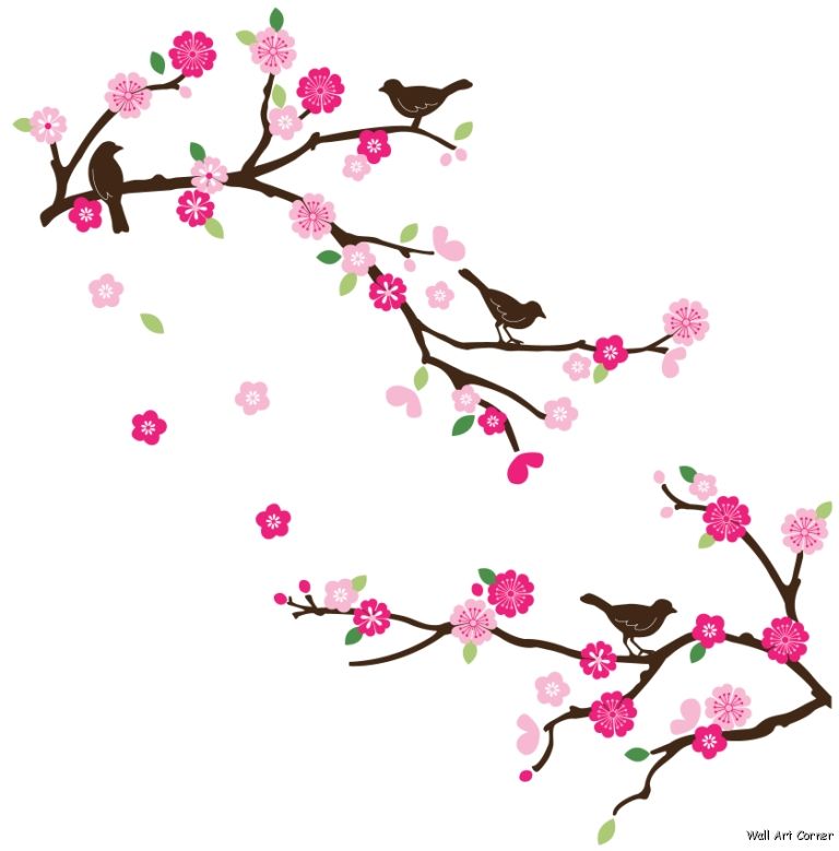 Cartoon Cherry Blossom Tree