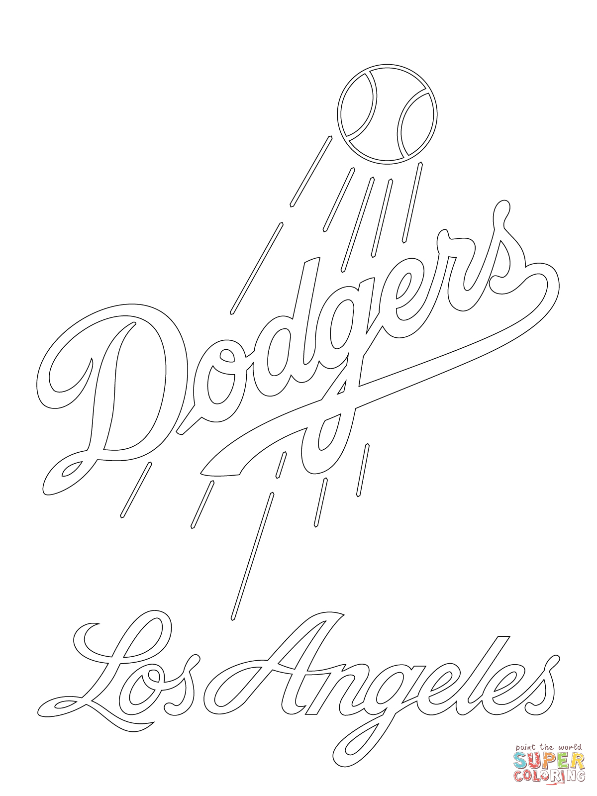 Los Angeles Dodgers Logo Coloring page | Free Printable Coloring Pages
