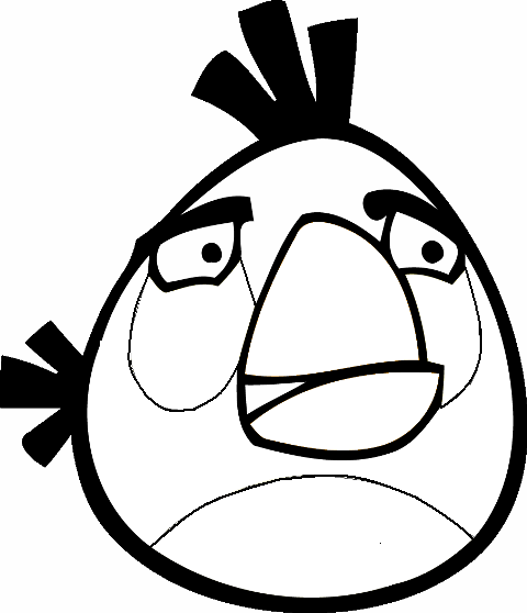 Coloring Pages Angry Birds Character Black Bird Bomb - Coloring Pages
