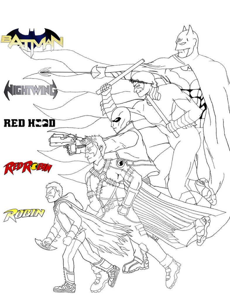 Batman and Robins outline by OccamsChainsaw15 on DeviantArt