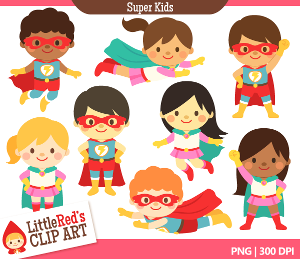 Super Kids Superhero Clip Art | Little Red's Treehouse