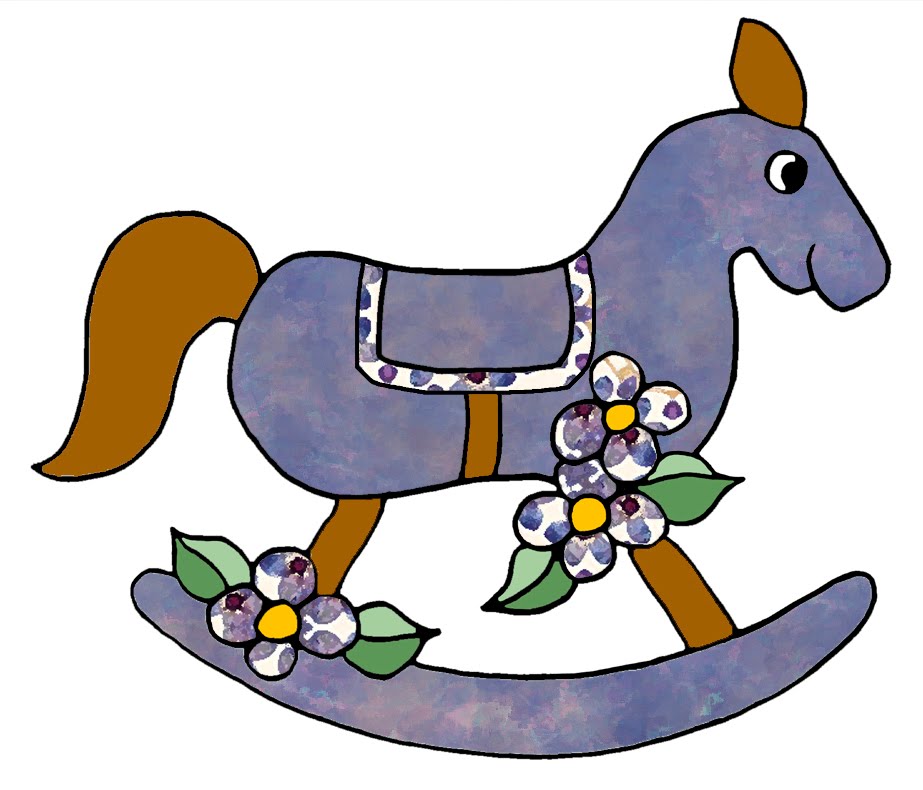 ArtbyJean - Purple Wood Roses: Rocking Horse Clip Art from set A05 ...