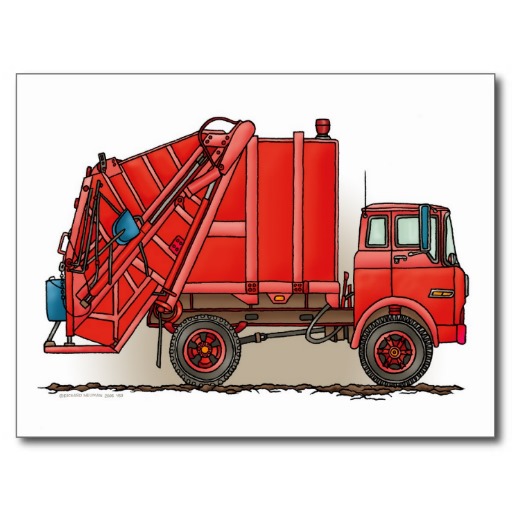 Garbage Truck Cards, Garbage Truck Card Templates, Postage ...