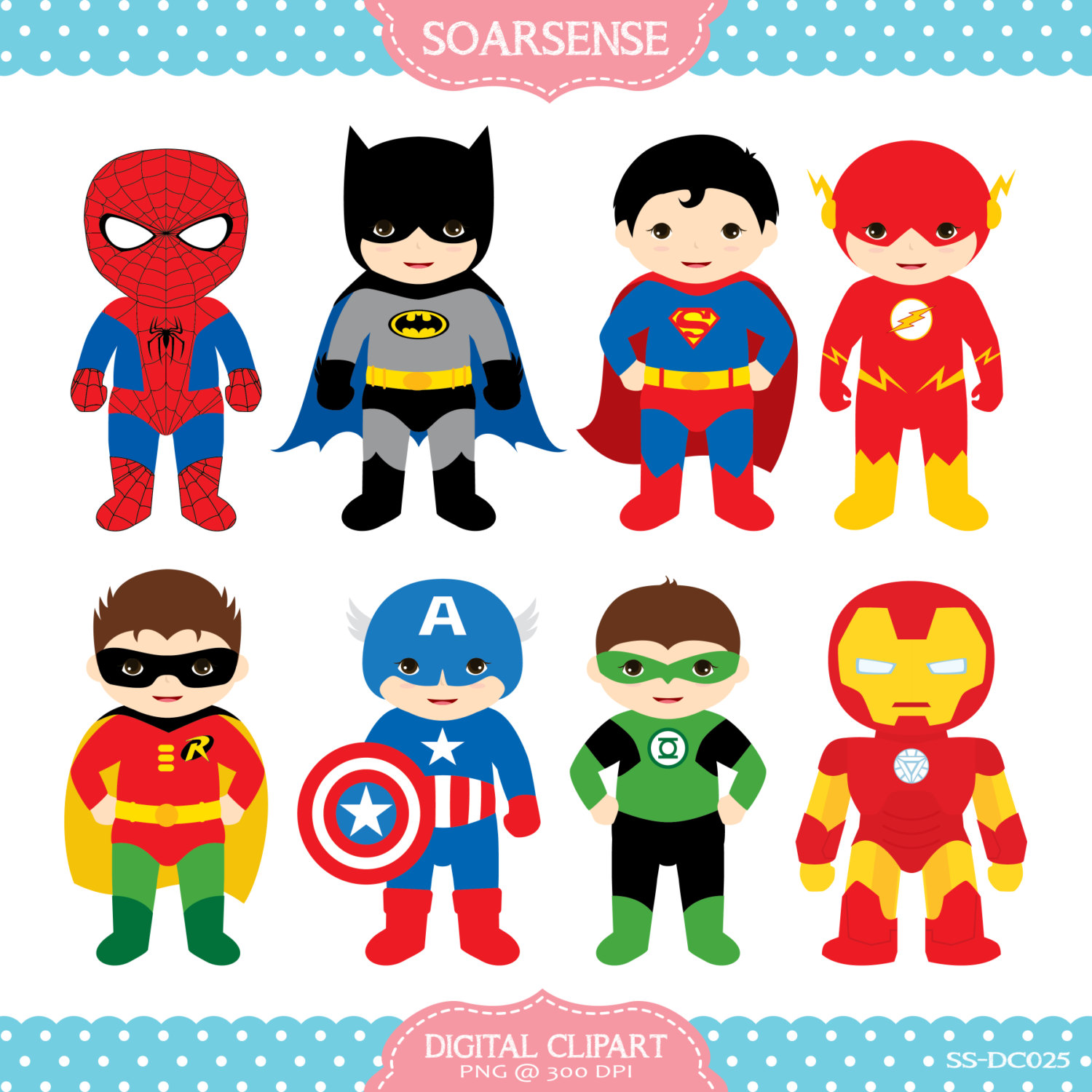 Digital Download Discoveries for SUPERHERO CLIPART from EasyPeach.com