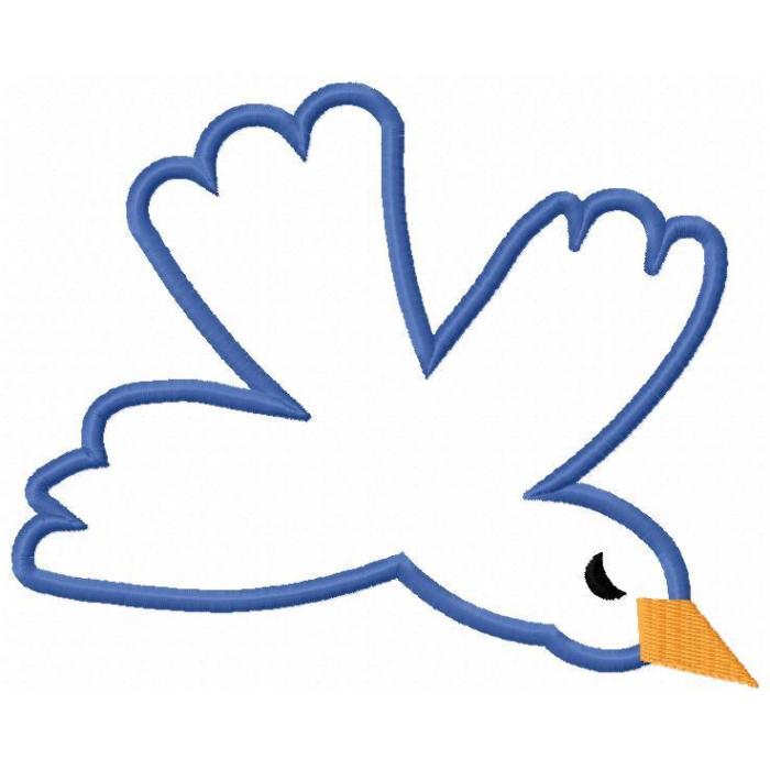 Blue Jay bird applique design