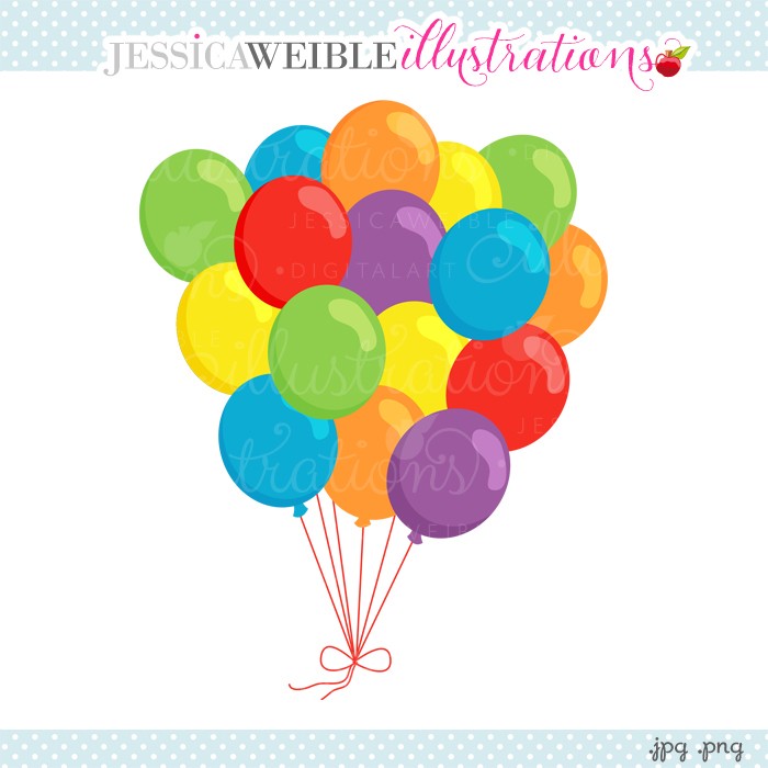 PARTY Balloons Digital Clipart - JW Illustrations
