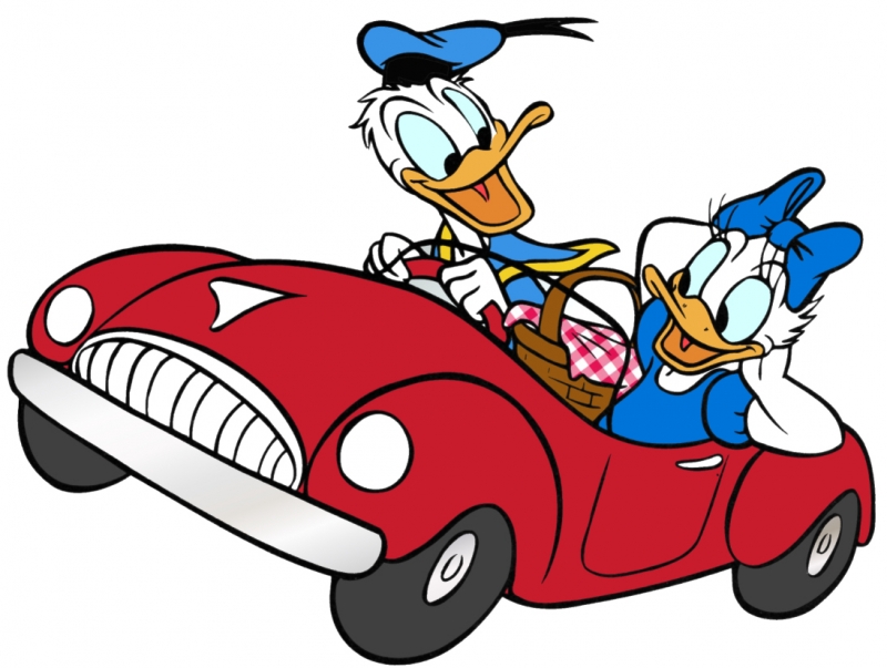 Daisy and duck car power point backgrounds donald daisy and duck